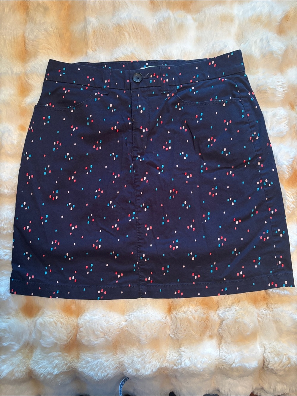 Black Printed A-Line Skirt